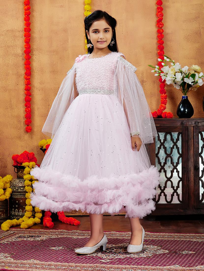 girls embellished round neck party wear gown - 21694858 - Zoom Image - 0