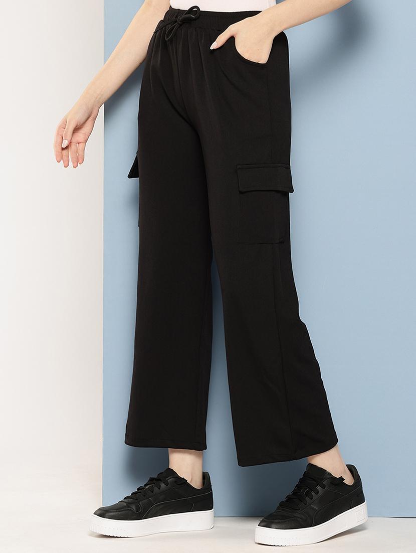 women mid rise solid cargo - 21694931 - Standard Image - 2