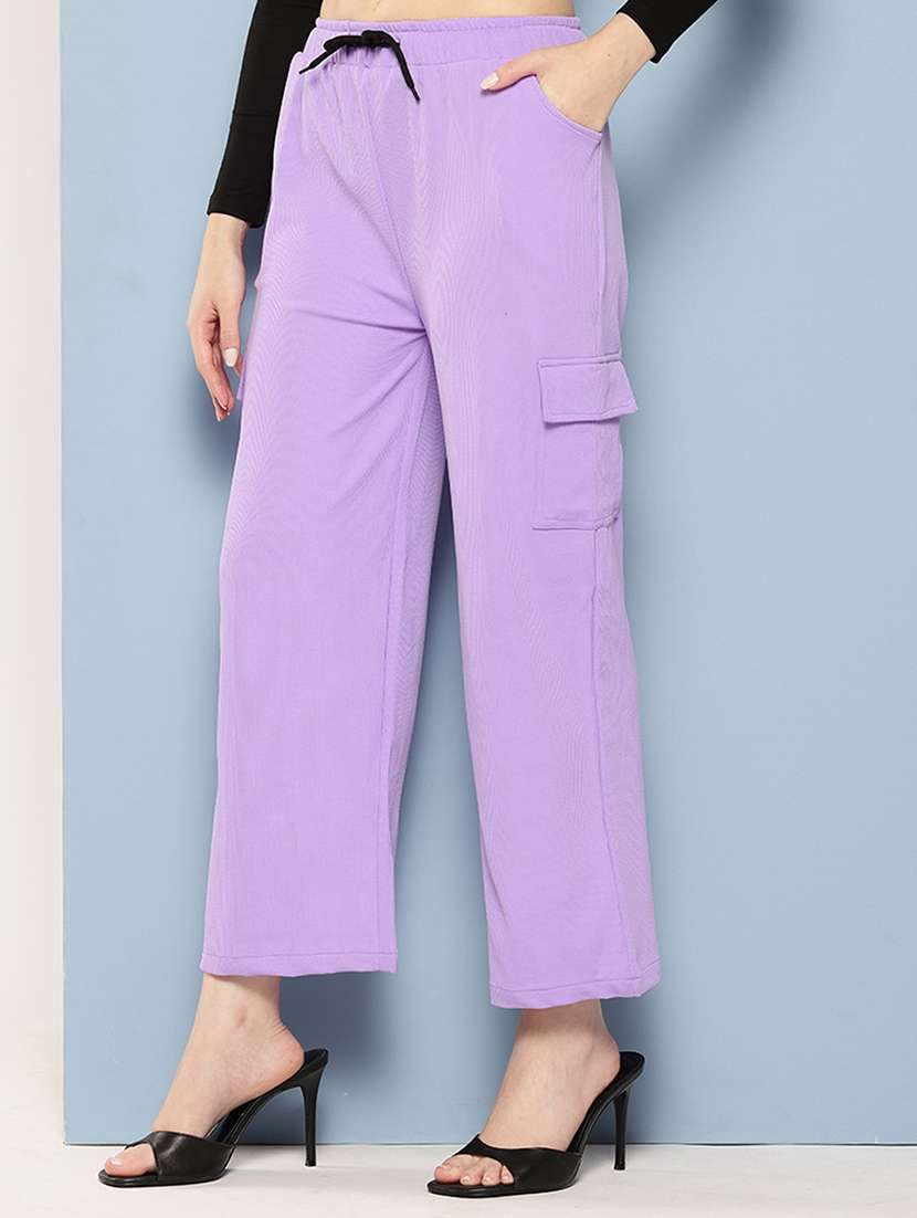 women mid rise solid cargo - 21694934 - Standard Image - 2