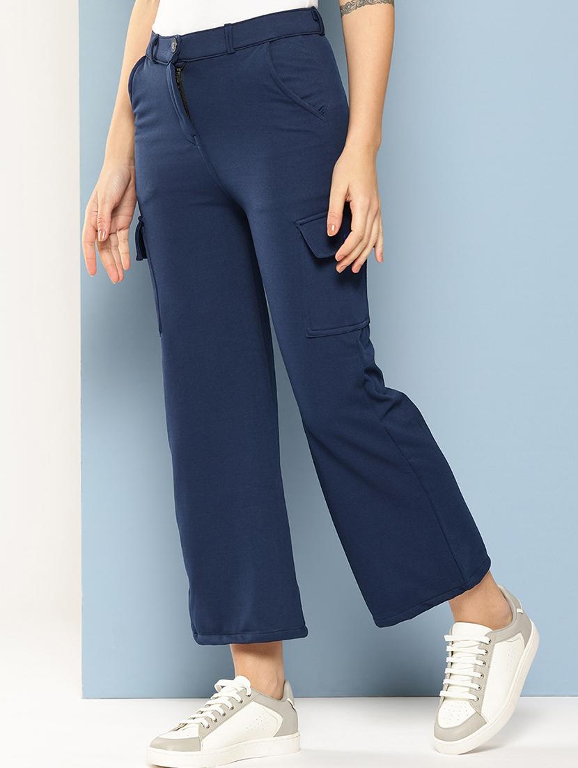 women mid rise solid cargo - 21694943 - Standard Image - 2
