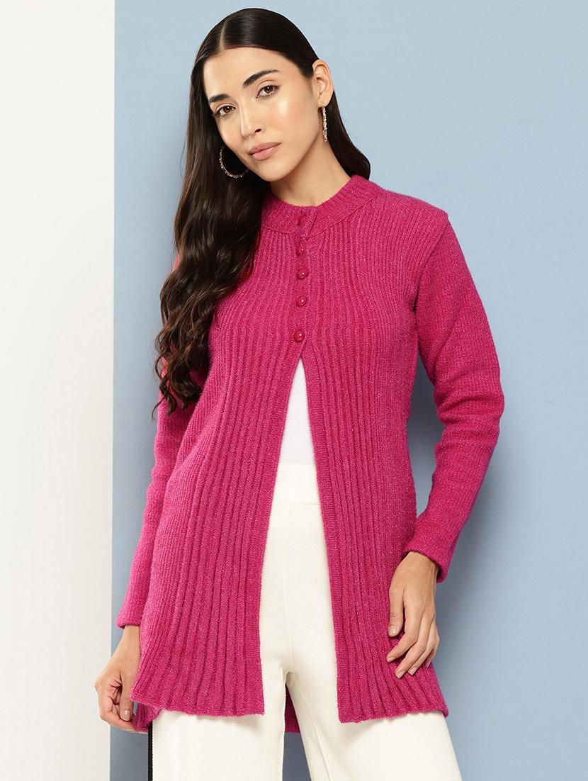 women long sleeves self design cardigan - 21694982 - Zoom Image - 0