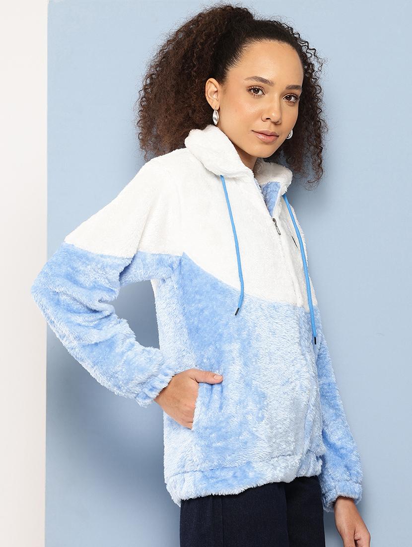 women long sleeves ombre fur regular jacket - 21695002 - Standard Image - 2