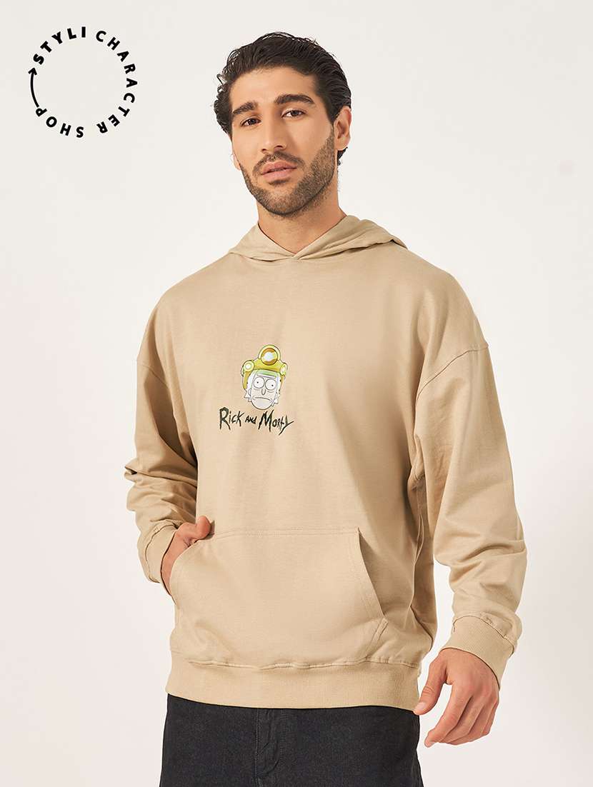 men long sleeves chest print sweatshirt