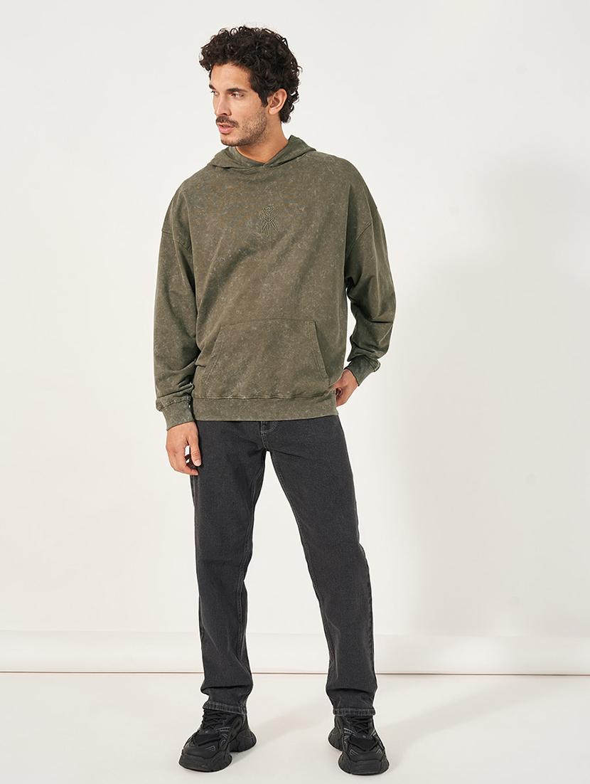 men long sleeves acid washed sweatshirt - 21695069 - Standard Image - 2