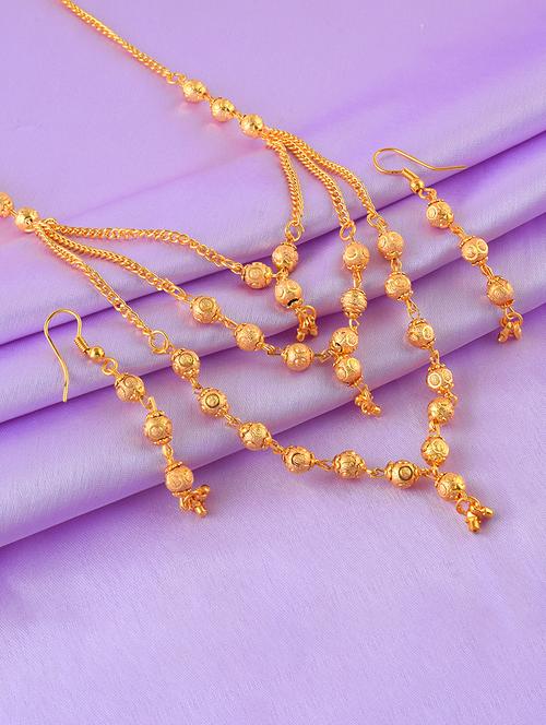gold plated multi-layer jewellery set - 21695205 -  Standard Image - 0