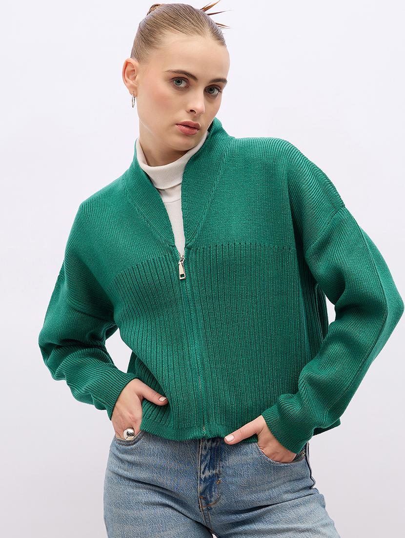 women acrylic long sleeve cardigan - 21695364 - Zoom Image - 0