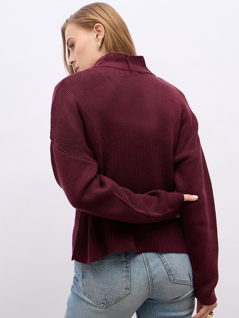 women acrylic long sleeve cardigan - 21695365 - Standard Image - 2