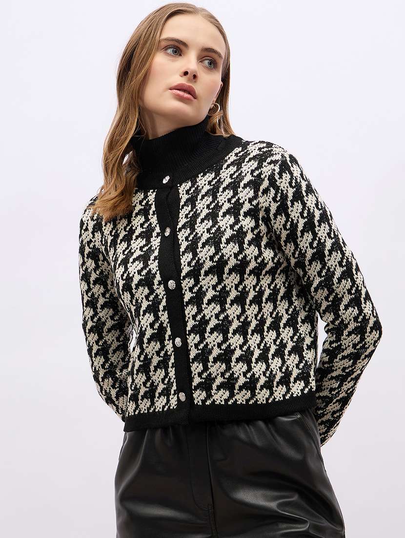 women self design long sleeve cardigan