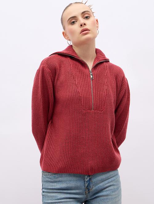 women acrylic long sleeve pullover - 21695370 - Standard Image - 0