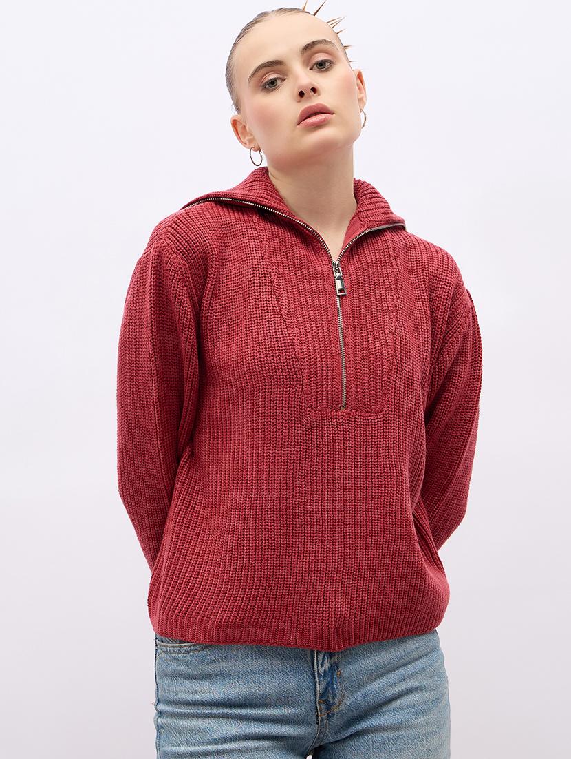 women acrylic long sleeve pullover - 21695370 - Zoom Image - 0