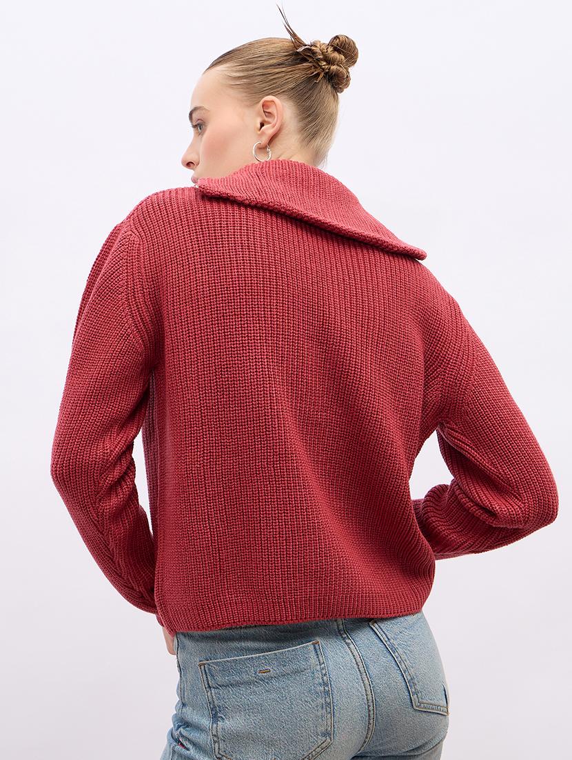 women acrylic long sleeve pullover - 21695370 - Standard Image - 2