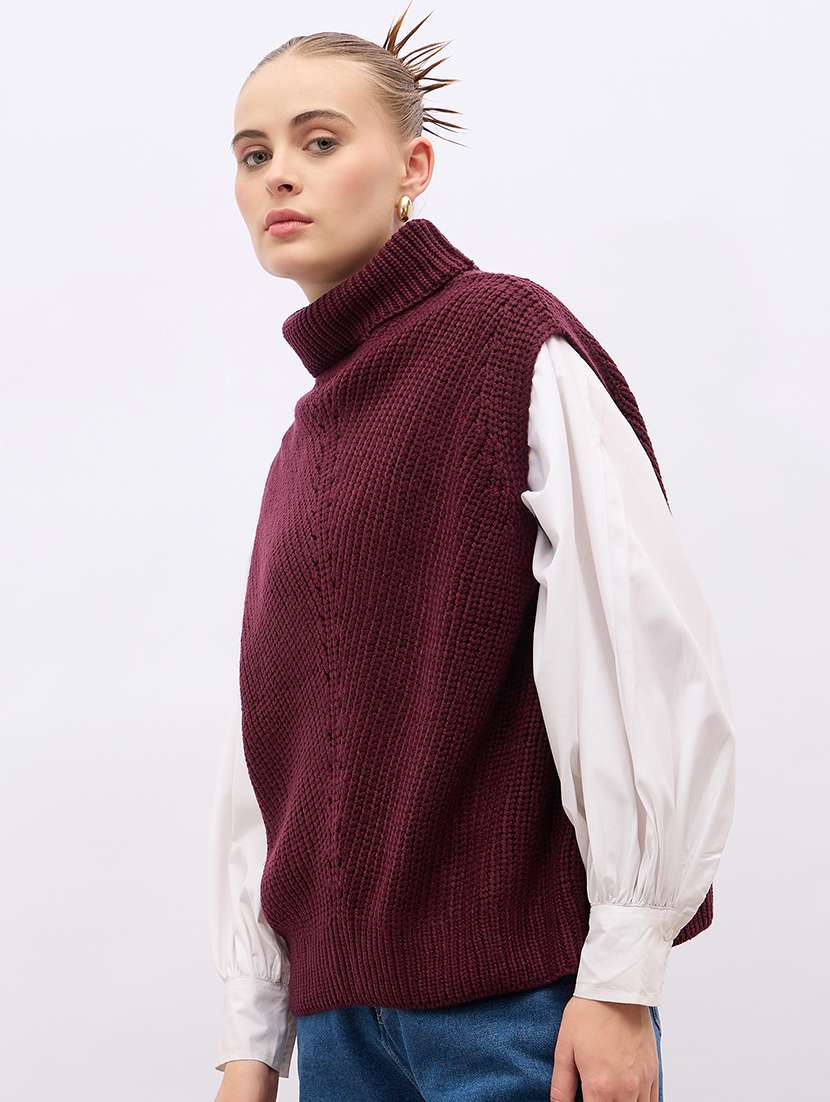 women self design sleeveless pullover - 21695377 -  Standard Image - 2