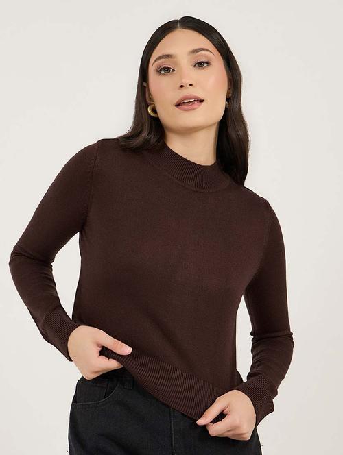 women acrylic long sleeve pullover - 21695381 - Standard Image - 0