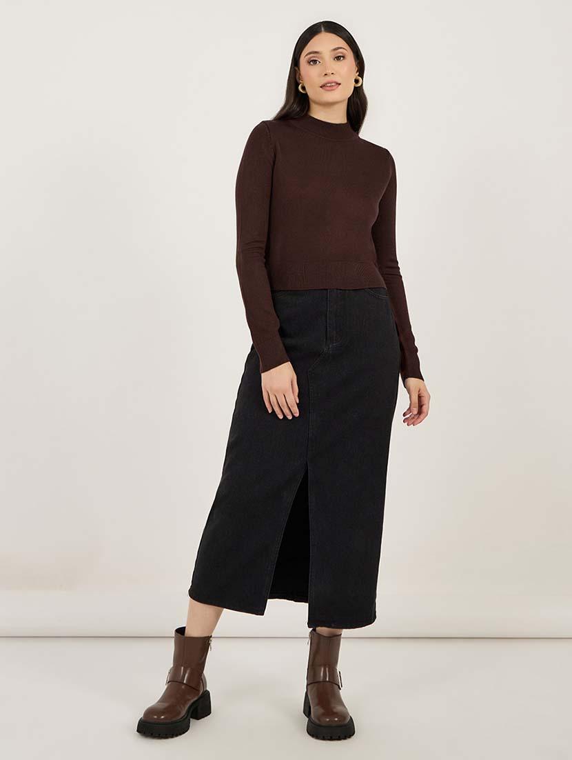 women acrylic long sleeve pullover - 21695381 - Standard Image - 2