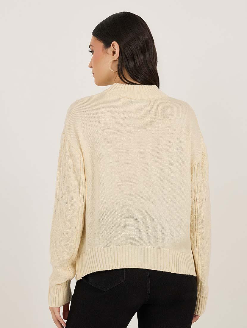 women acrylic long sleeve pullover - 21695385 - Standard Image - 2