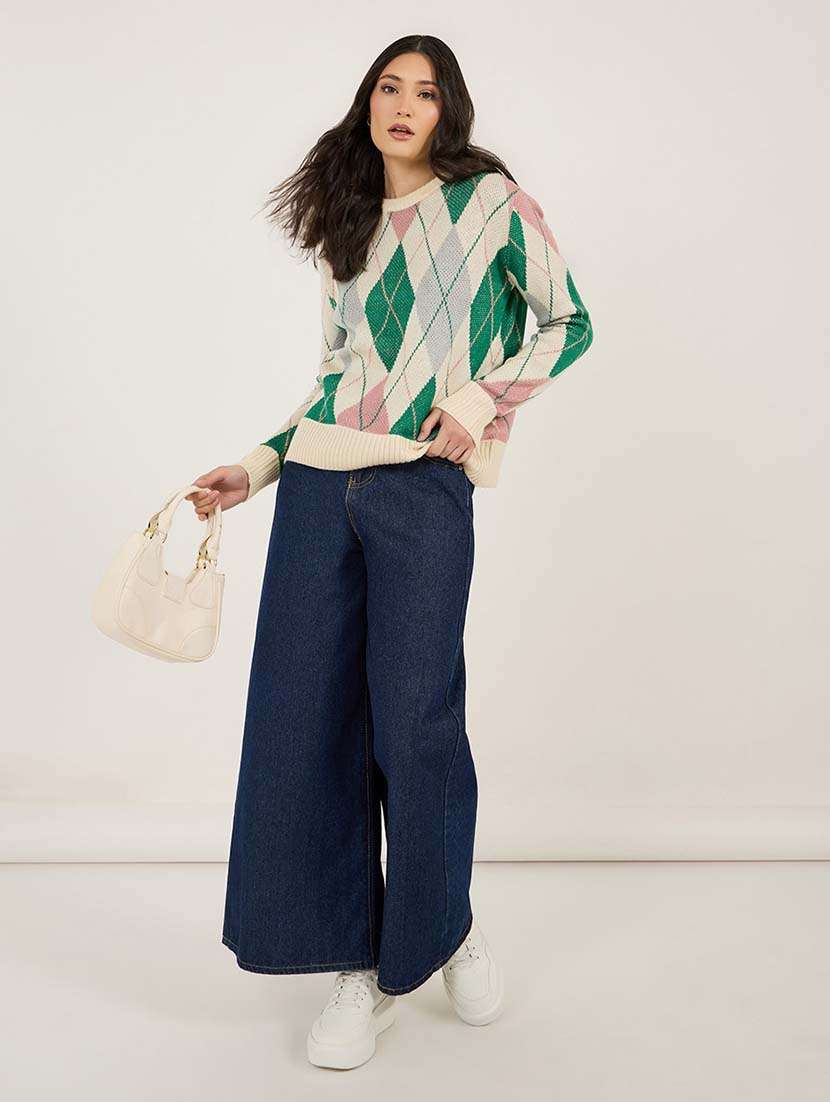 women acrylic long sleeve pullover - 21695386 -  Standard Image - 2