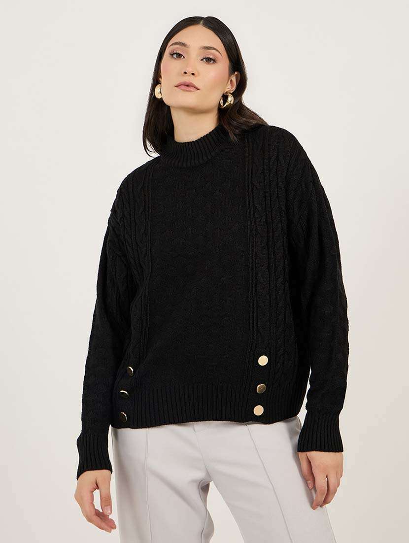 women acrylic long sleeve pullover