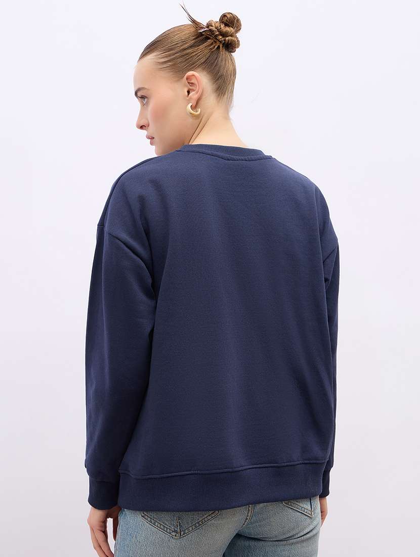 women chest print long sleeve sweatshirt - 21695421 -  Standard Image - 2