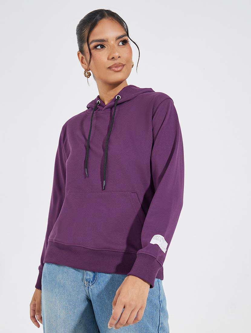 women long sleeves plain sweatshirt