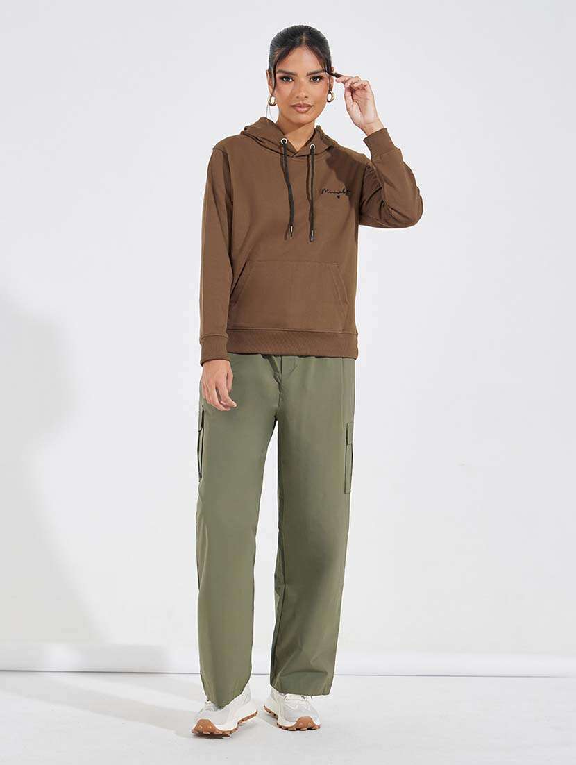 women long sleeves plain sweatshirt - 21695443 - Standard Image - 2