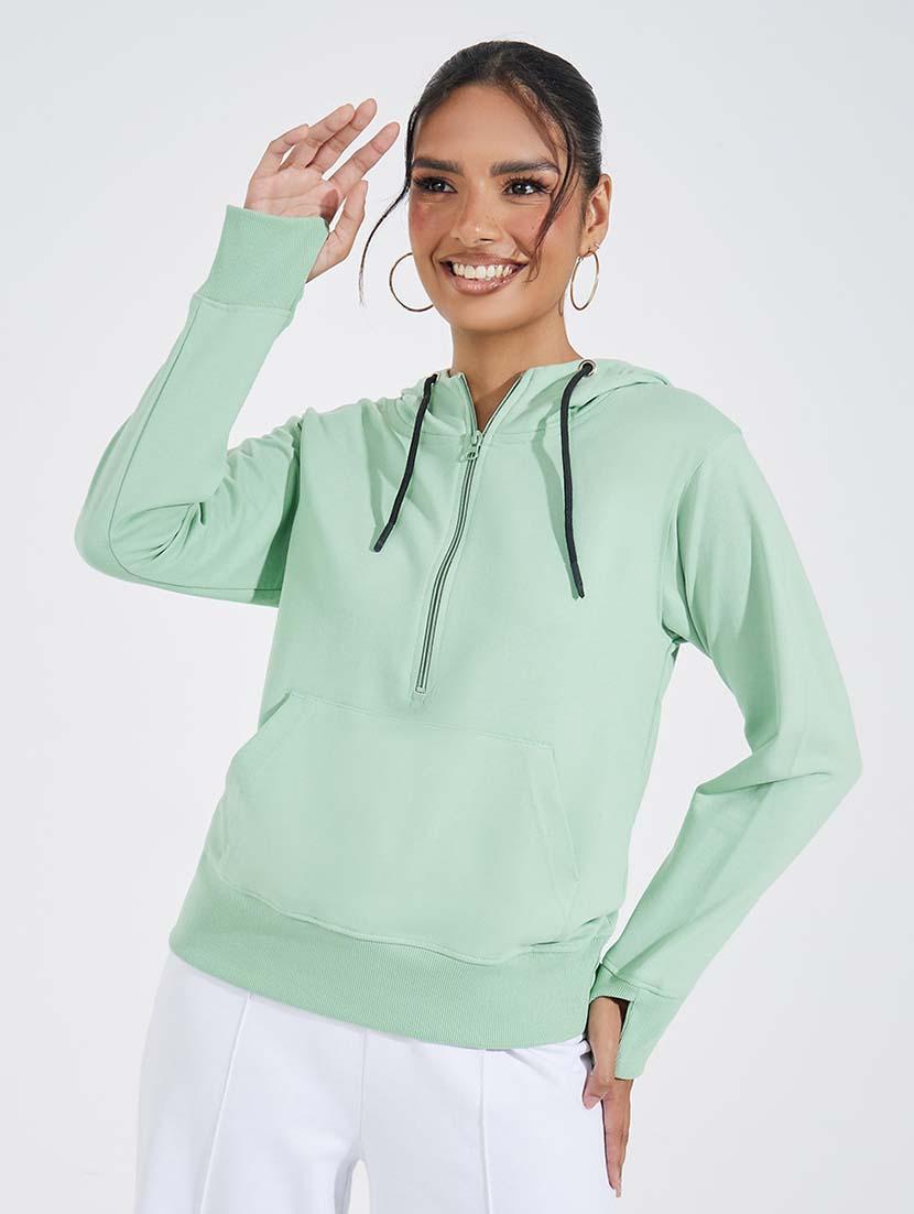 women solid long sleeve sweatshirt - 21695448 - Zoom Image - 0