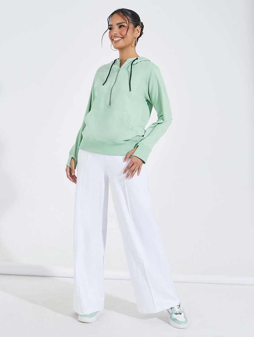 women solid long sleeve sweatshirt - 21695448 - Standard Image - 2