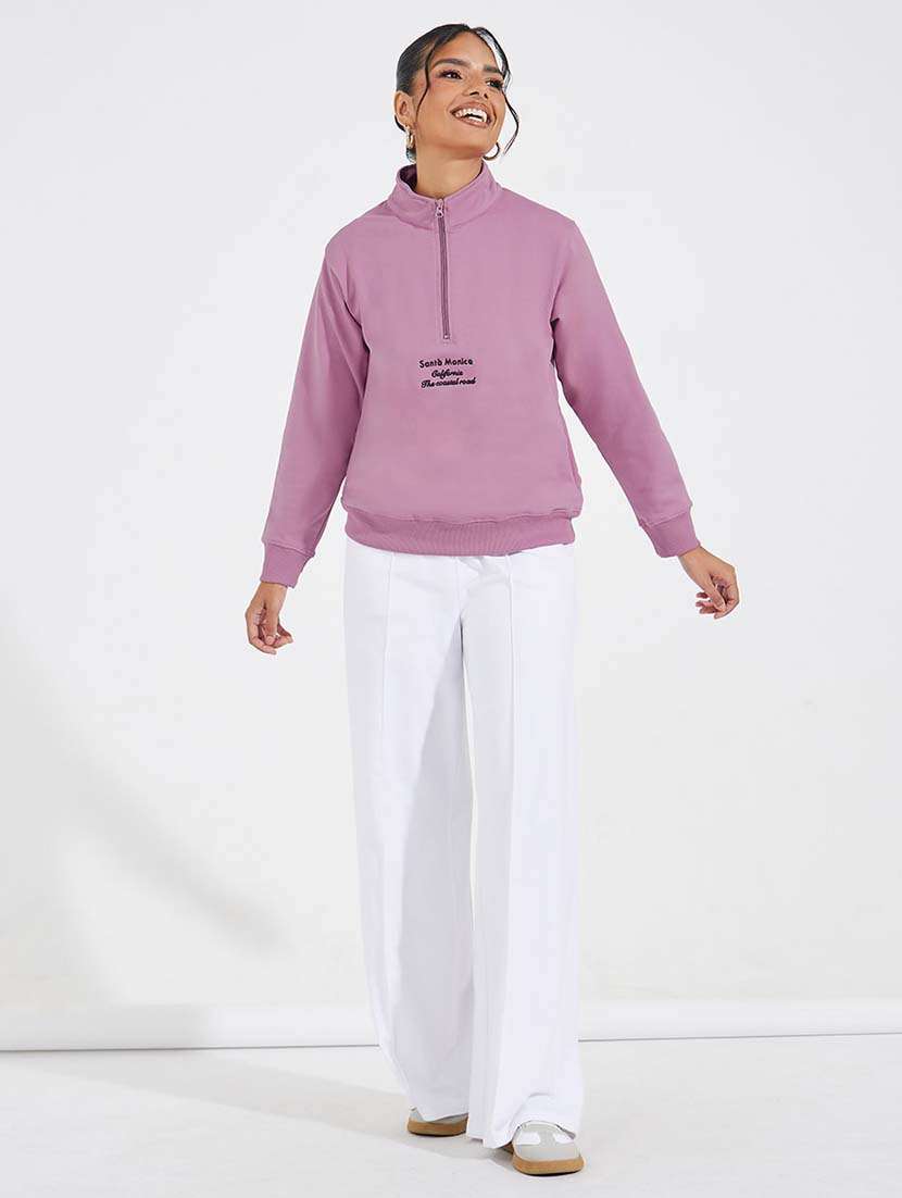 women typography long sleeve sweatshirt - 21695450 -  Standard Image - 2