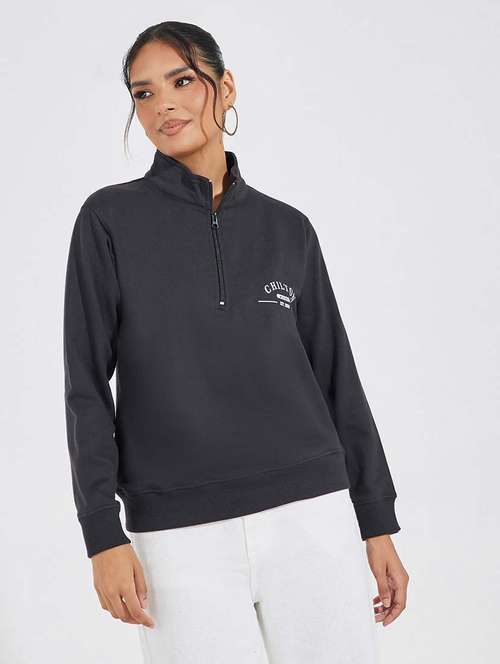 women solid long sleeve sweatshirt - 21695451 -  Standard Image - 0