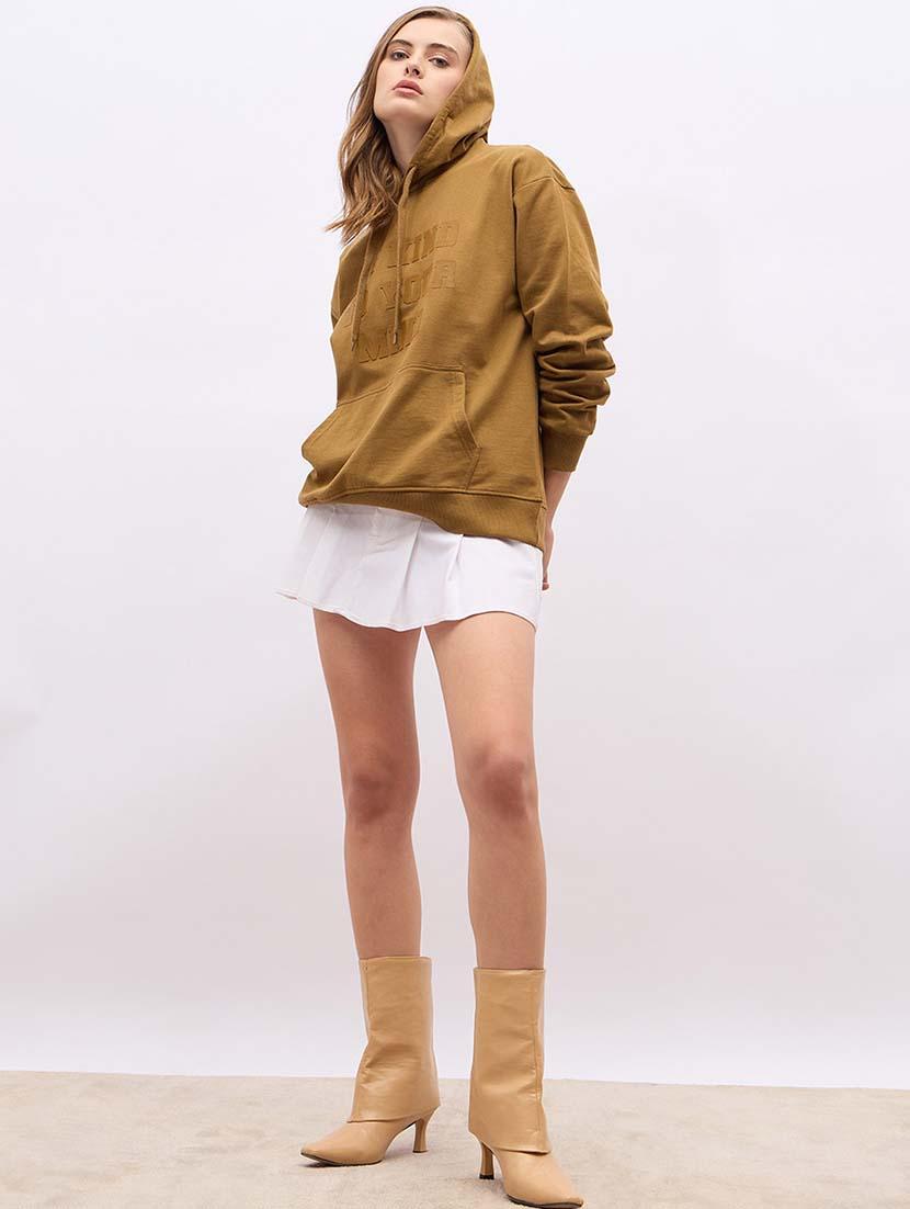 women solid long sleeve sweatshirt - 21695465 - Standard Image - 2