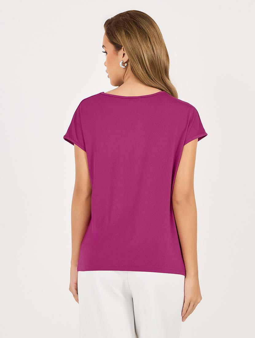 women solid cowl neck regular top - 21695472 - Standard Image - 2