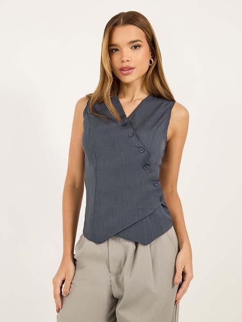 women solid sleeveless vest top - 21695474 -  Standard Image - 0