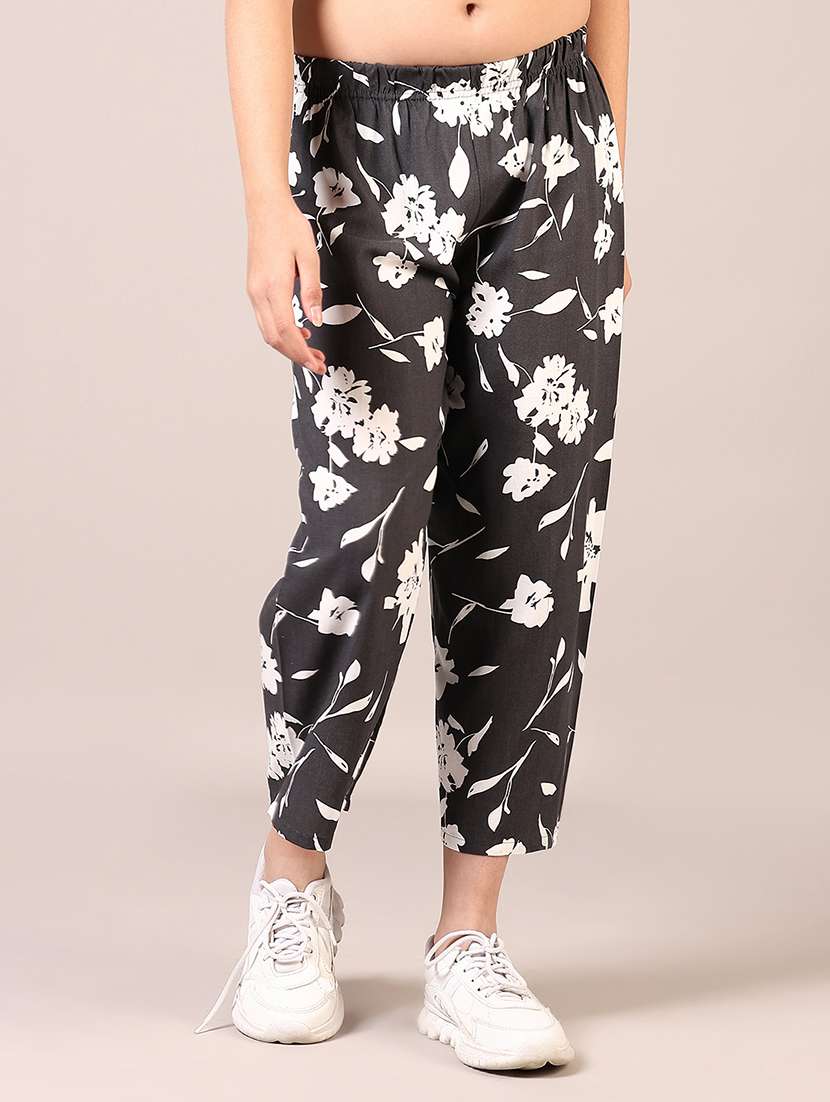 girls floral print casual trouser