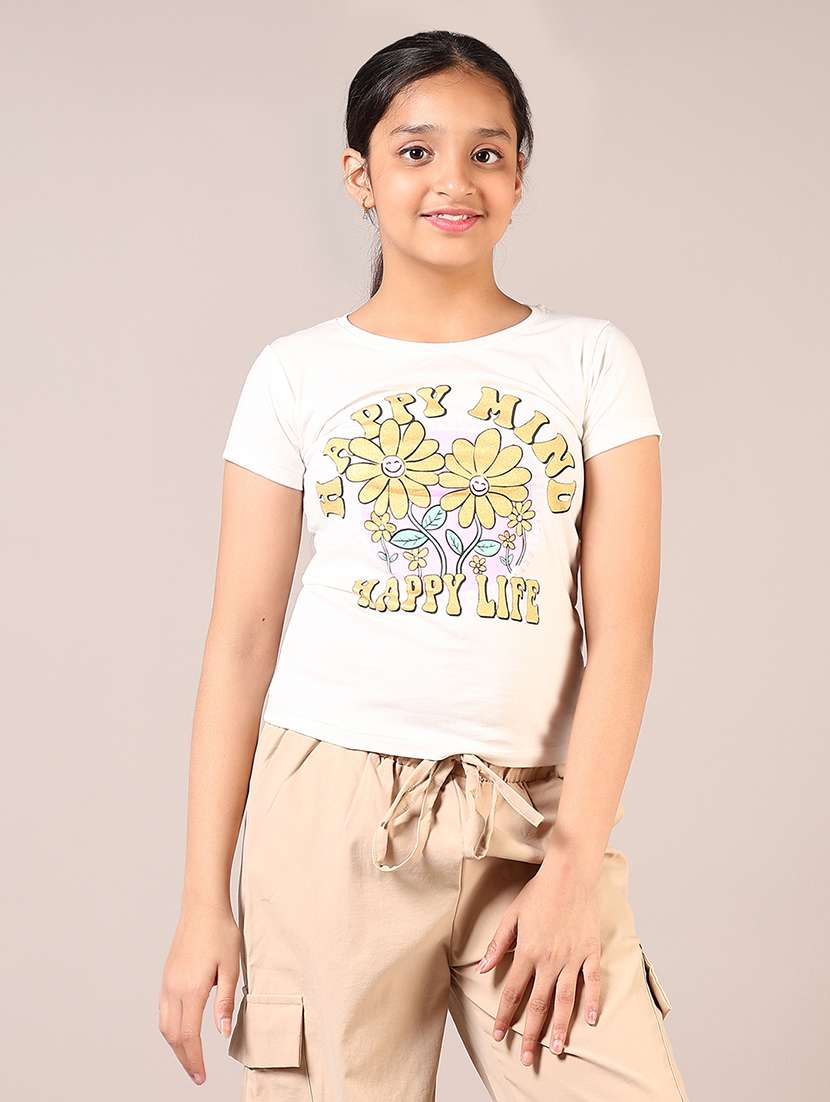 girls printed short sleeve tee