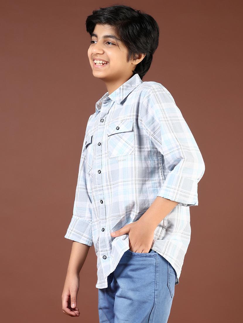boys checkered long sleeve casual shirt - 21695556 - Standard Image - 2