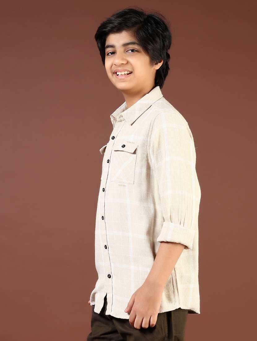 boys checkered long sleeve casual shirt - 21695558 - Standard Image - 2
