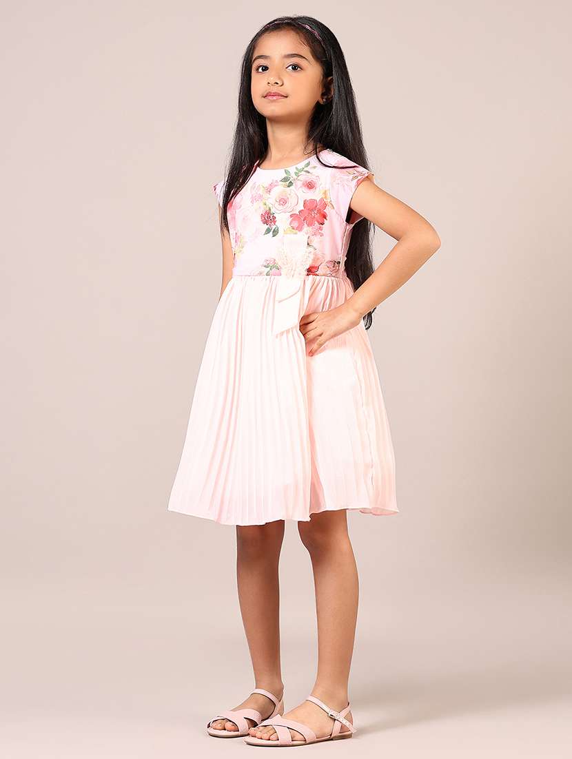 girls floral print short sleeves frock - 21695589 - Standard Image - 2