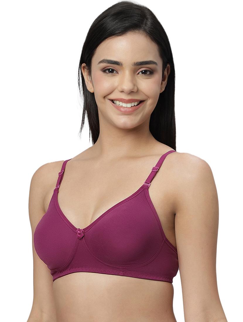 women pack of 2 solid cotton t-shirt bra - 21695868 - Standard Image - 2