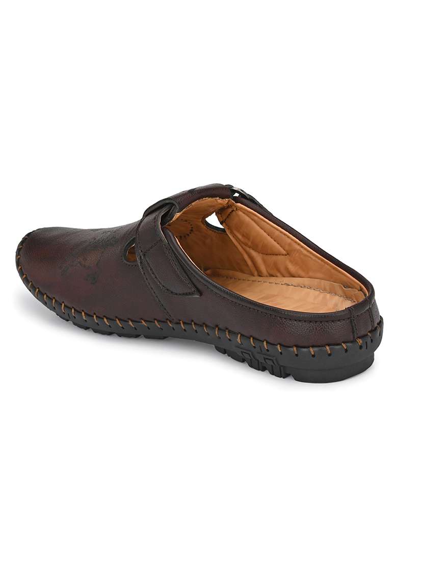 brown synthetic slip on sandals - 21695959 -  Standard Image - 2