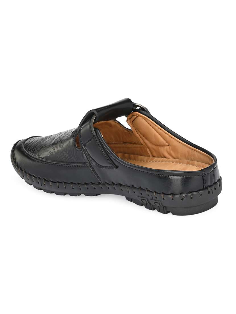 black synthetic slip on sandals - 21695960 -  Standard Image - 2