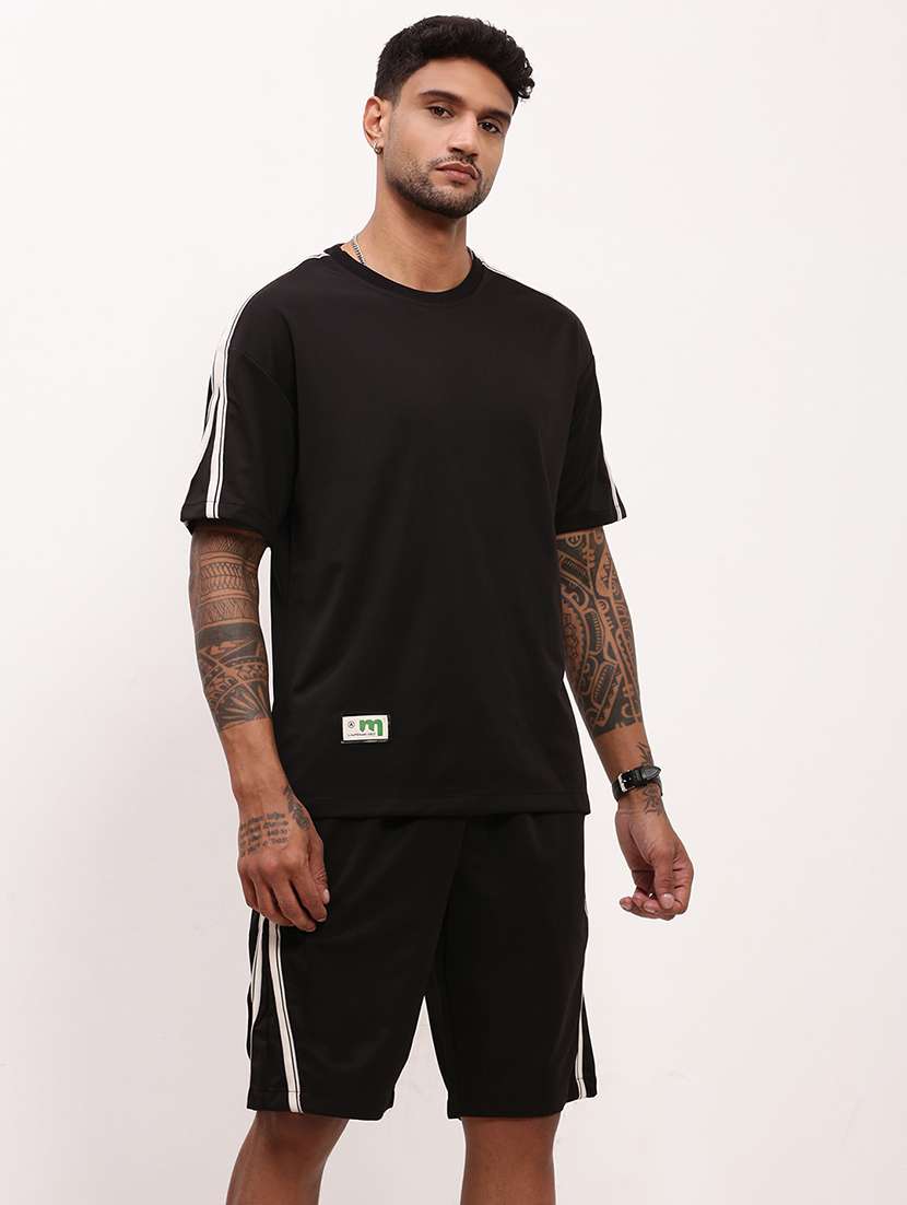 men solid t-shirt & short co-ords set - 21695998 -  Standard Image - 2