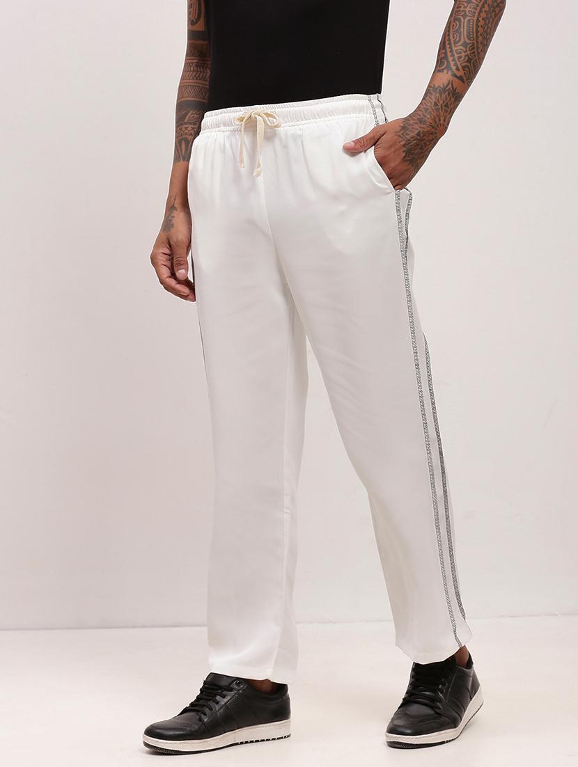 men solid regular fit full length track pants - 21696012 - Standard Image - 2