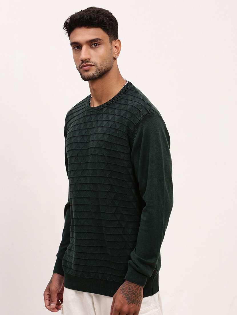 men green solid long sleeve pullover - 21696055 -  Standard Image - 2