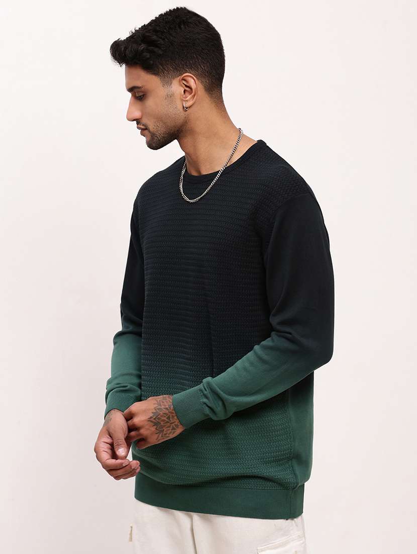 men green ombre long sleeve pullover - 21696056 -  Standard Image - 2