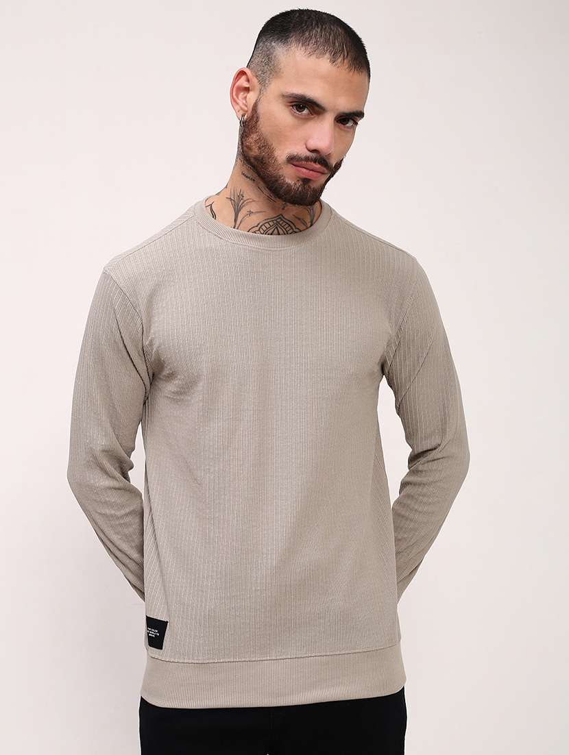 men solid long sleeve sweatshirt