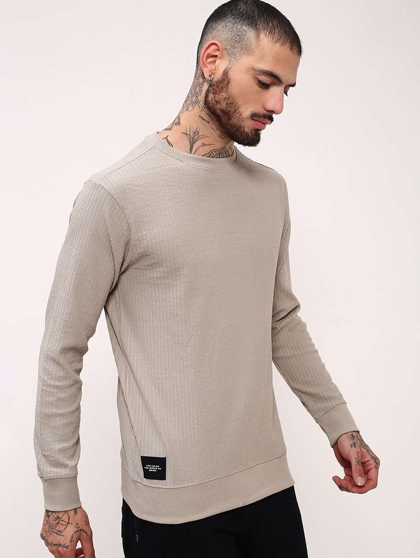 men solid long sleeve sweatshirt - 21696062 -  Standard Image - 2