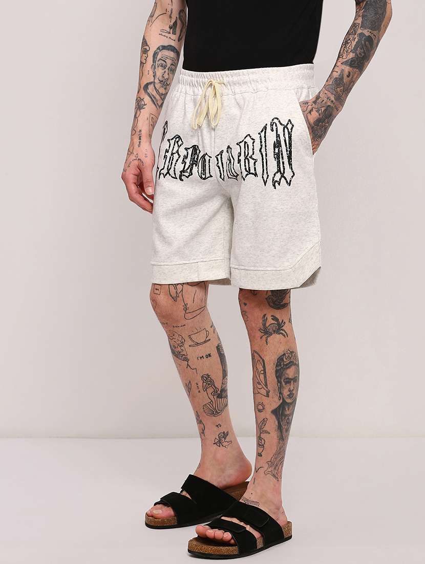men typographic mid rise regular fit shorts - 21696070 -  Standard Image - 2