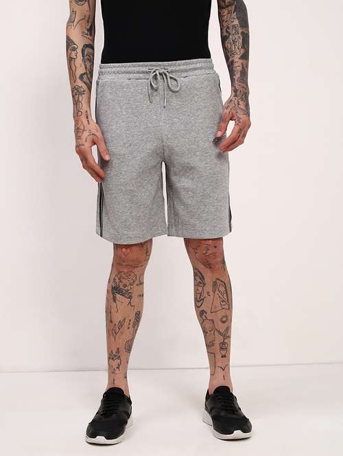 men side taped mid rise regular fit shorts - 21696077 - Standard Image - 0