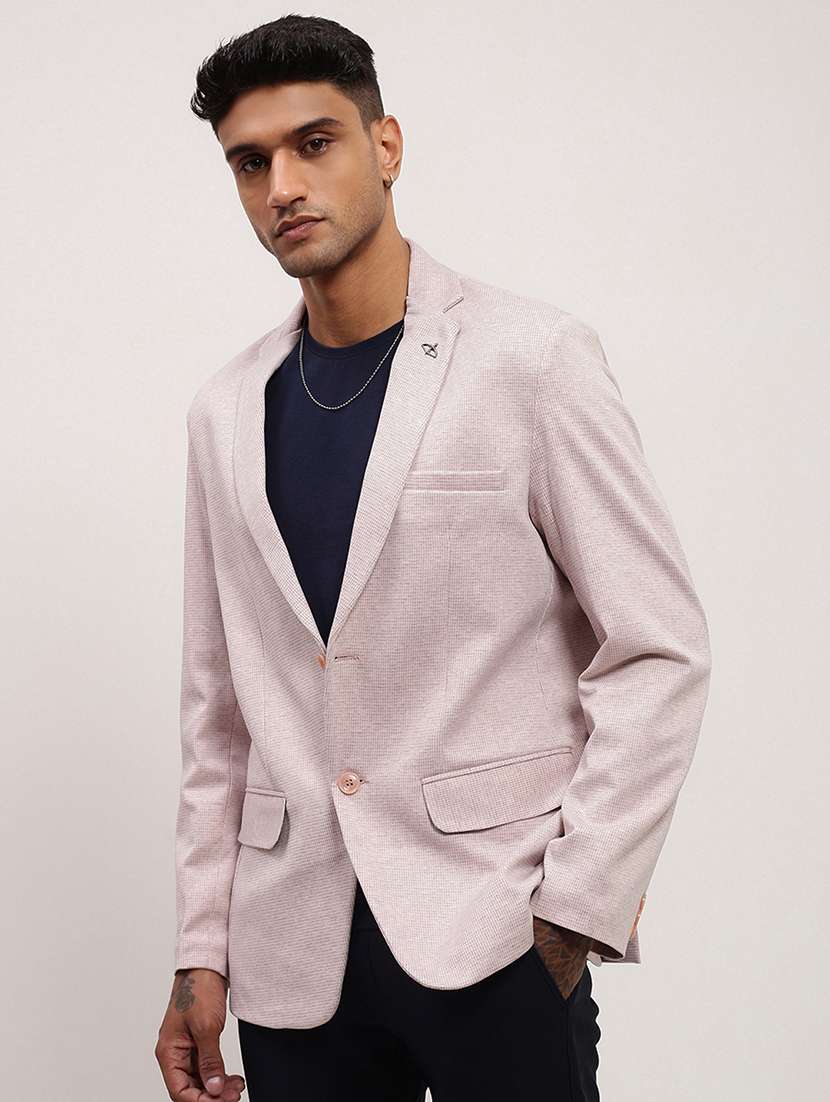 men solid single breasted casual blazer - 21696102 -  Standard Image - 2