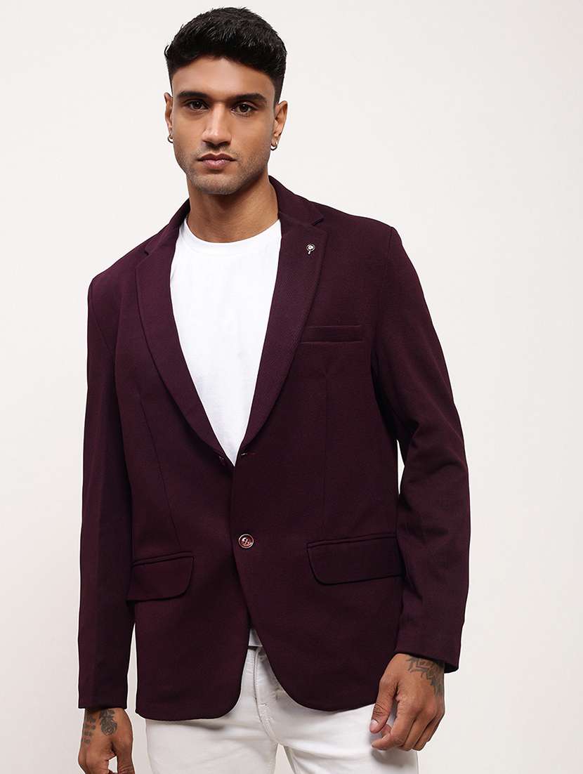 men solid single breasted casual blazer