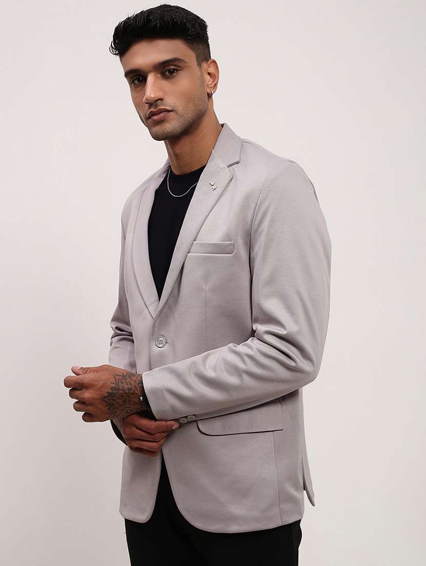 men solid single breasted casual blazer - 21696120 -  Standard Image - 2